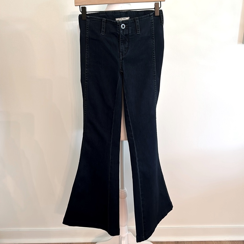 Free People dark denim bell bottom Jean